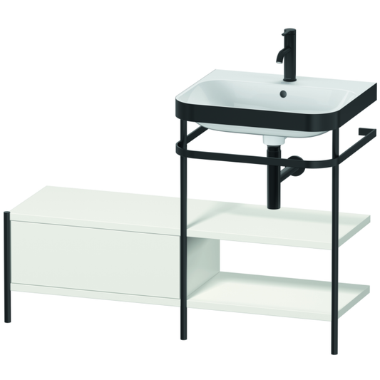 Duravit Happy D.2 Plus 47" x 33" x 19" Nordic White Finish, C-Bonded Vanity Kit With Sink and Metal Console (HP4745O3939)