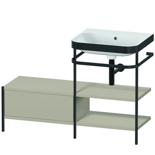 Duravit Happy D.2 Plus 47" x 33" x 19" Taupe Finish, C-Bonded Vanity Kit With Sink and Metal Console (HP4745N6060)