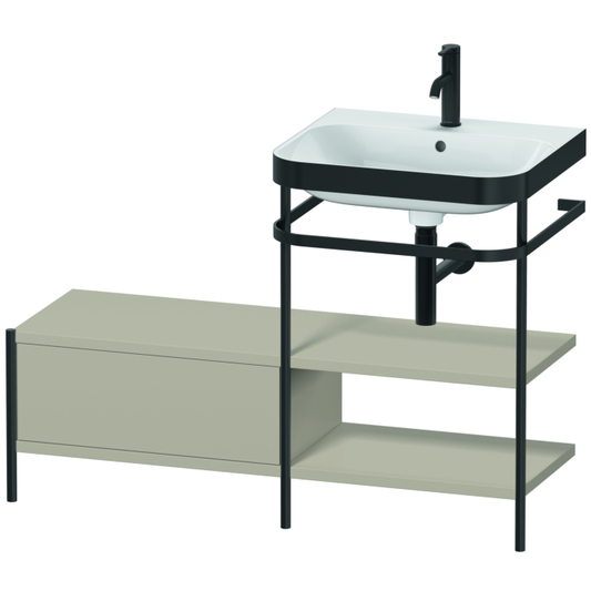 Duravit Happy D.2 Plus 47" x 33" x 19" Taupe Finish, C-Bonded Vanity Kit With Sink and Metal Console (HP4745O6060)