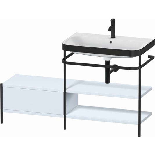 Duravit Happy D.2 Plus 55" x 33" x 19" Light Blue Finish, C-Bonded Vanity Kit With Sink and Metal Console (HP4747O9797)