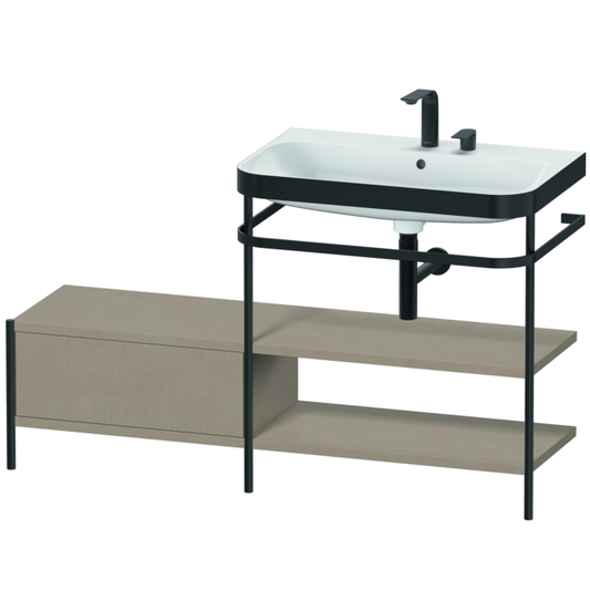 Duravit Happy D.2 Plus 55" x 33" x 19" Linen Finish, C-Bonded Vanity Kit With Sink and Metal Console (HP4747E7575)