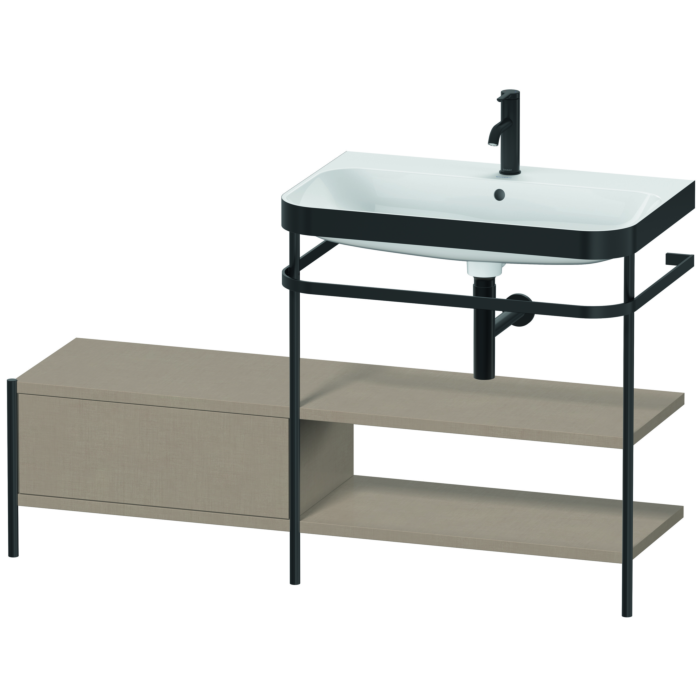 Duravit Happy D.2 Plus 55" x 33" x 19" Linen Finish, C-Bonded Vanity Kit With Sink and Metal Console (HP4747O7575)