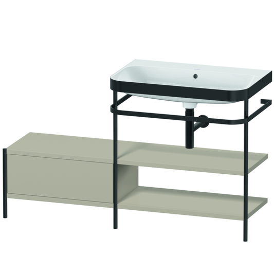 Duravit Happy D.2 Plus 55" x 33" x 19" Taupe Finish, C-Bonded Vanity Kit With Sink and Metal Console (HP4747N6060)