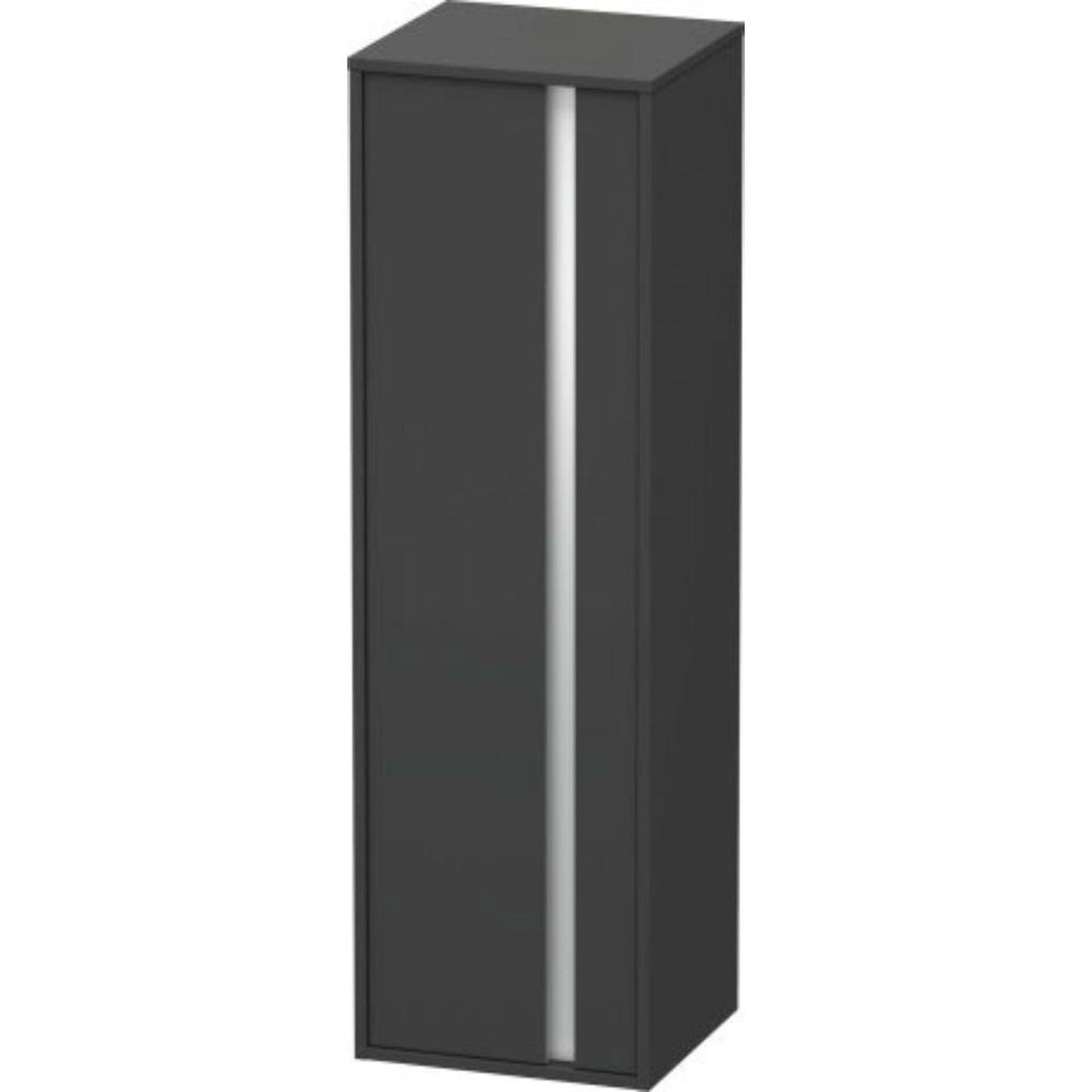 Duravit Ketho 16" x 52" x 14" Tall Cabinet With Left Door in Graphite Matt