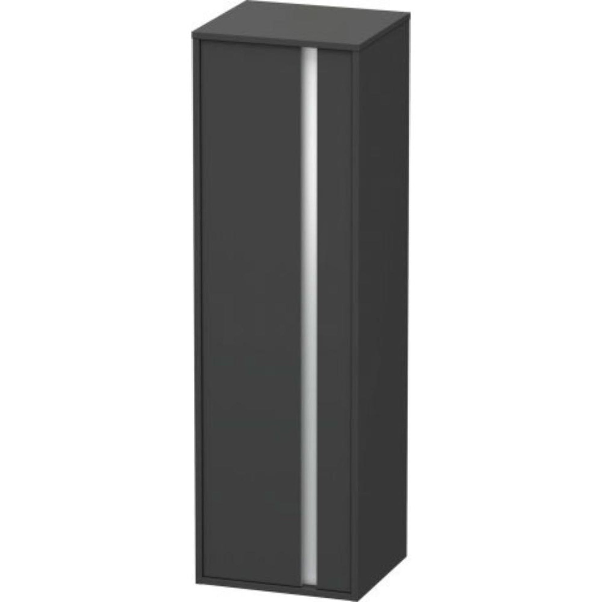 Duravit Ketho 16" x 52" x 14" Tall Cabinet With Left Door in Graphite Matt