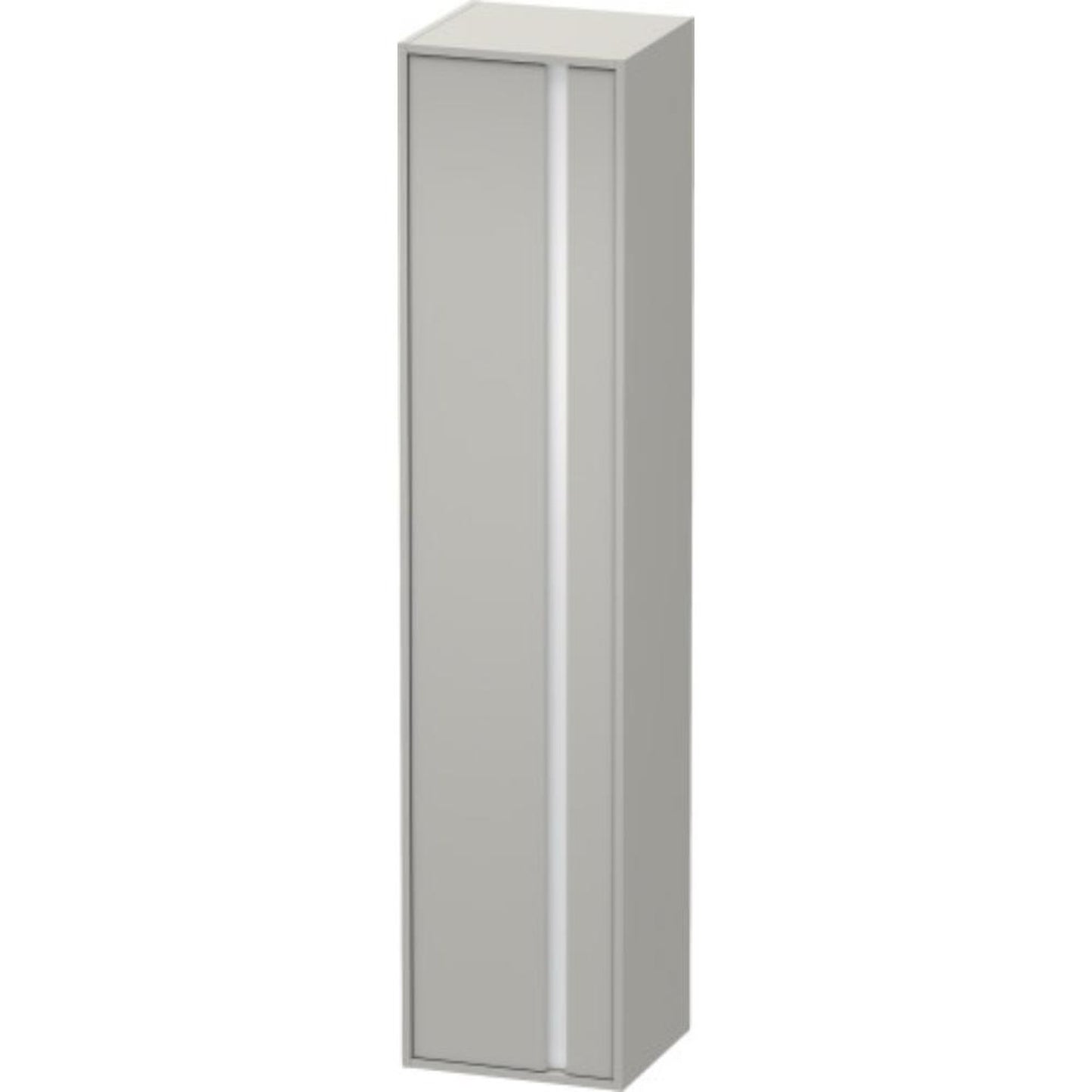 Duravit Ketho 16" x 71" x 14" Tall Cabinet With Left Door in Concrete Grey Matt