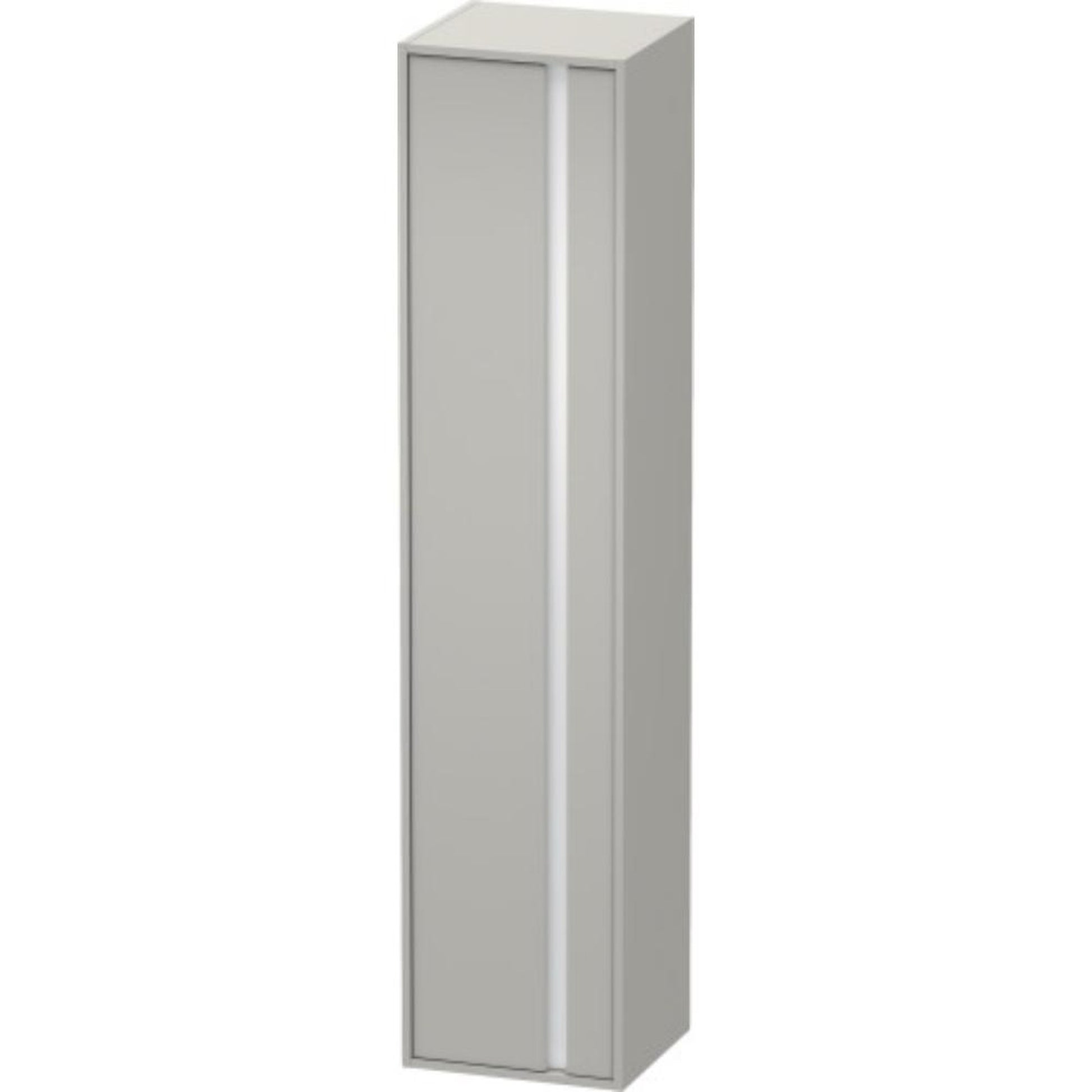 Duravit Ketho 16" x 71" x 14" Tall Cabinet With Left Door in Concrete Grey Matt