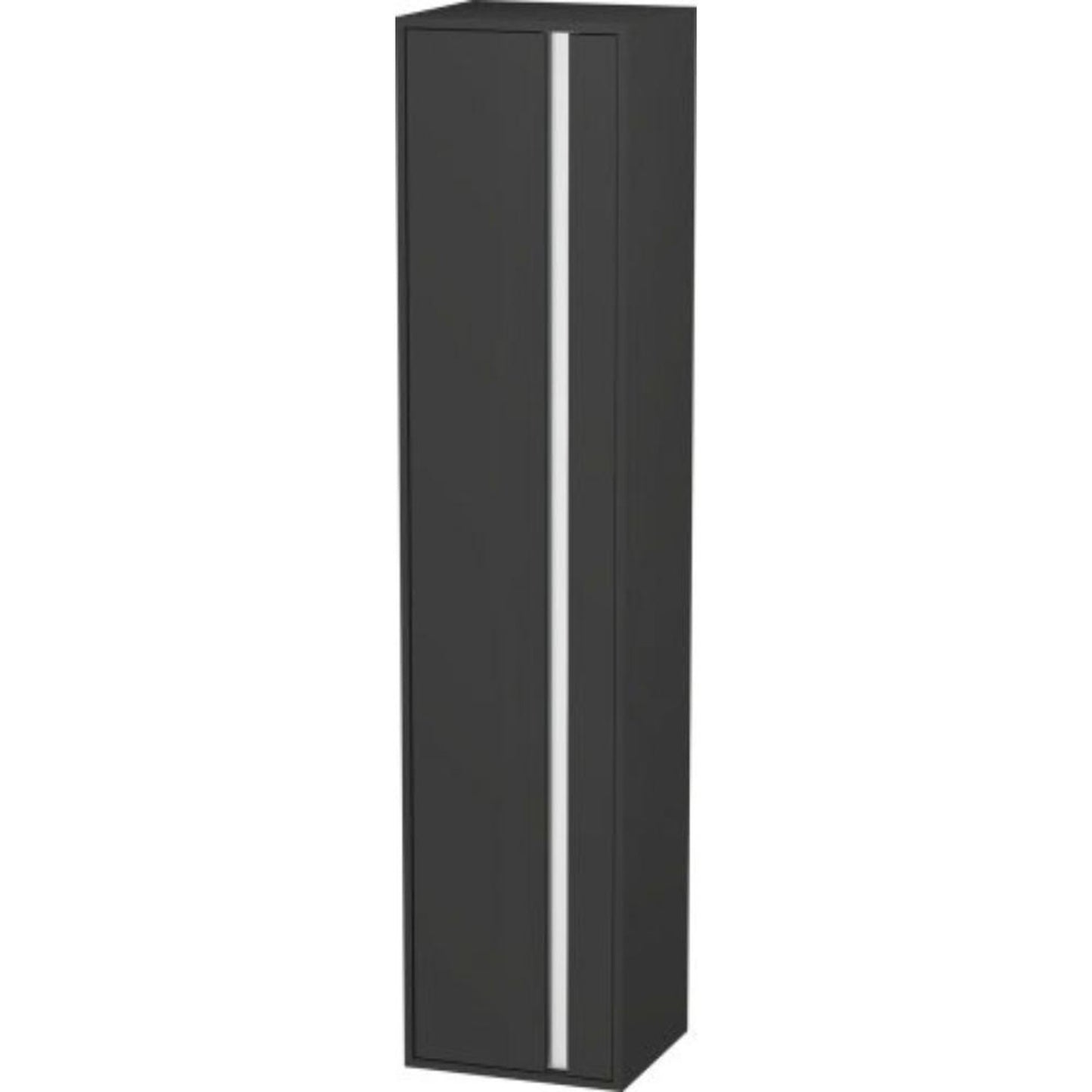 Duravit Ketho 16" x 71" x 14" Tall Cabinet With Left Door in Graphite Matt