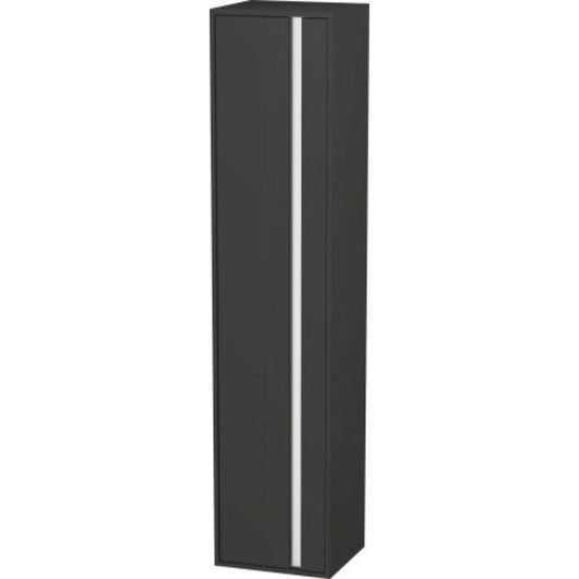 Duravit Ketho 16" x 71" x 14" Tall Cabinet With Left Door in Graphite Matt