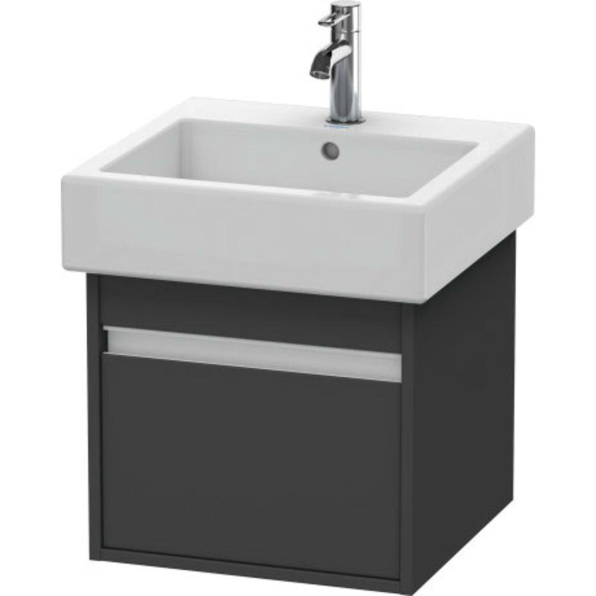 Duravit Ketho 18" x 16" x 17" Wall-Mount Vanity Unit in Graphite Matt (KT668504949)