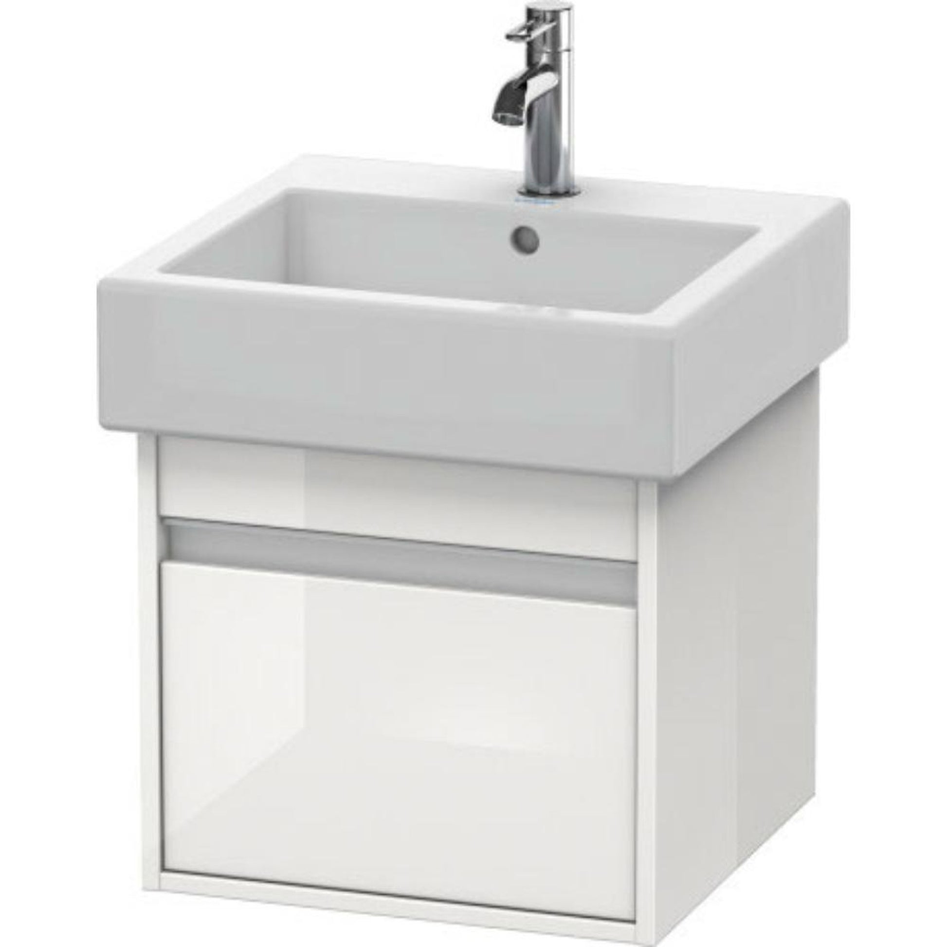 Duravit Ketho 18" x 16" x 17" Wall-Mount Vanity Unit in White High Gloss (KT668502222)