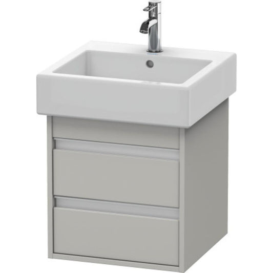 Duravit Ketho 18" x 19" x 17" Two Drawer Wall-Mount Vanity Unit in Concrete Grey Matt (KT663500707)