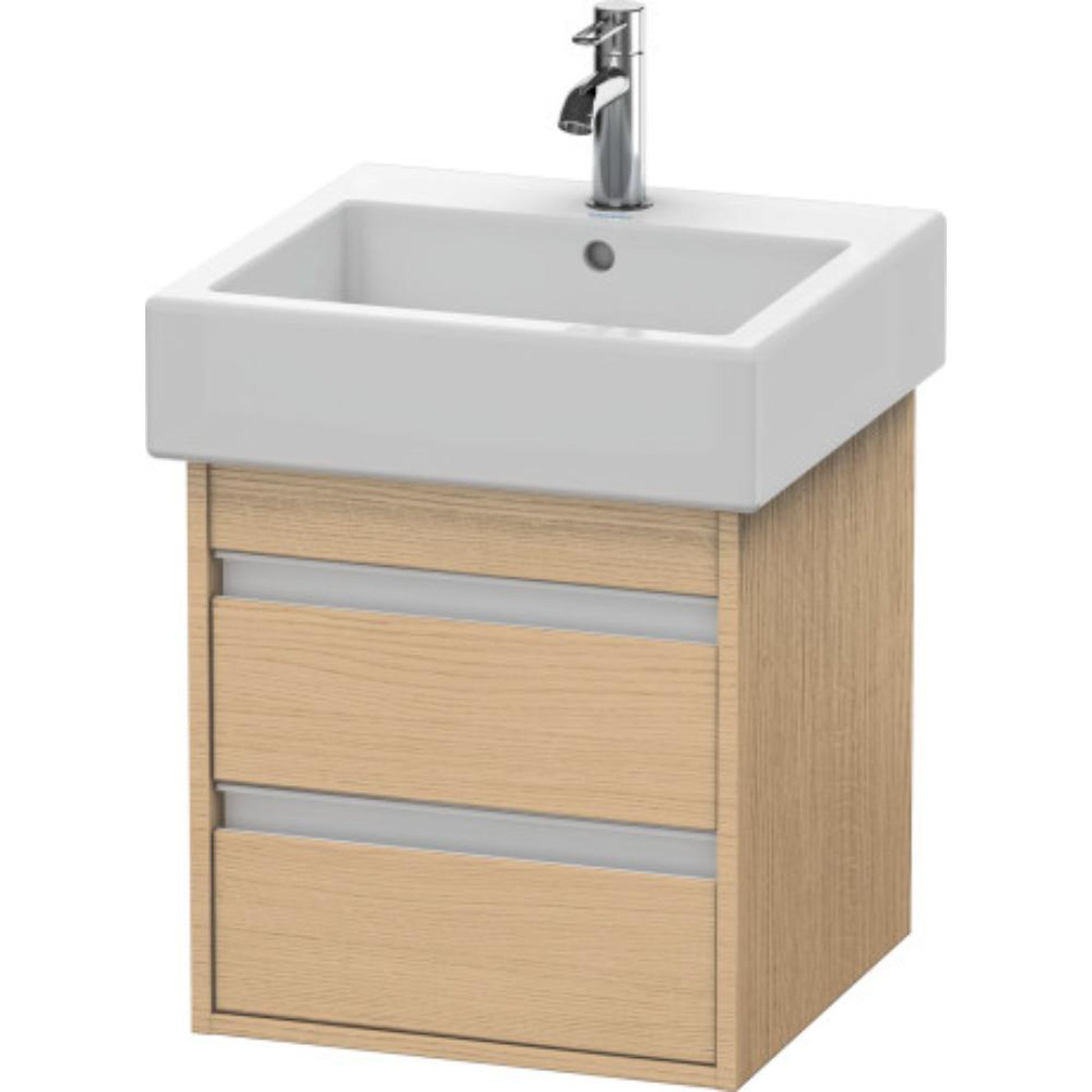 Duravit Ketho 18" x 19" x 17" Two Drawer Wall-Mount Vanity Unit in Natural Oak (KT663503030)
