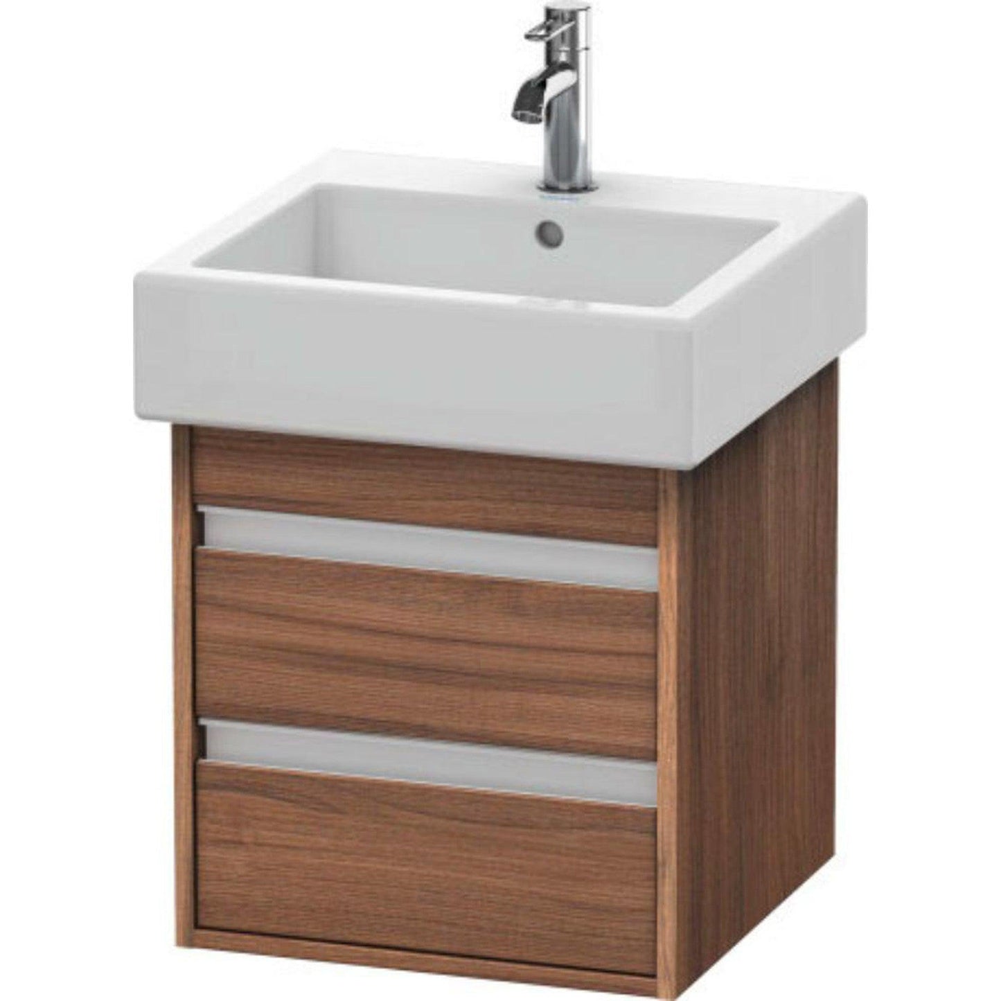 Duravit Ketho 18" x 19" x 17" Two Drawer Wall-Mount Vanity Unit in Natural Walnut (KT663507979)