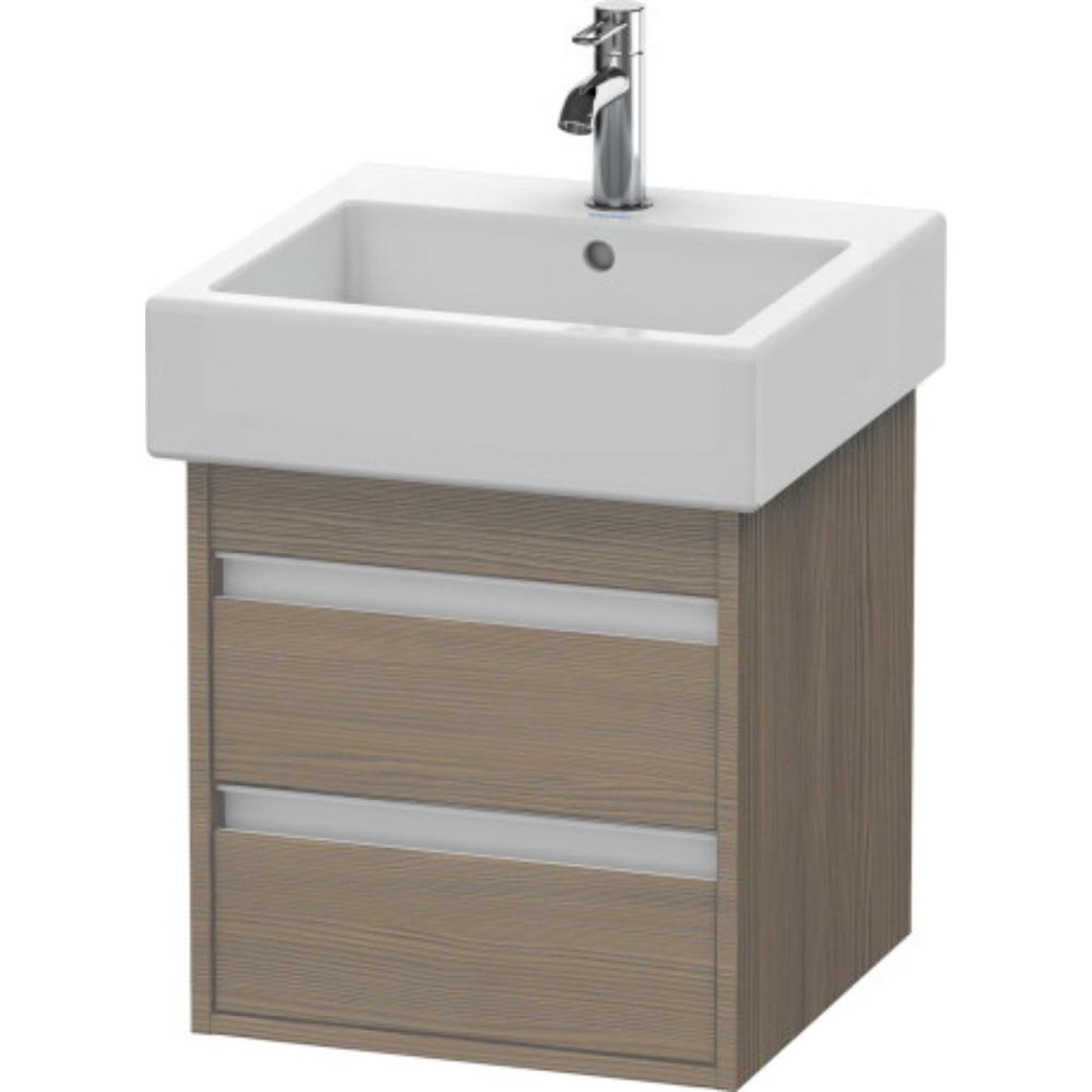 Duravit Ketho 18" x 19" x 17" Two Drawer Wall-Mount Vanity Unit in Oak Terra (KT663503535)