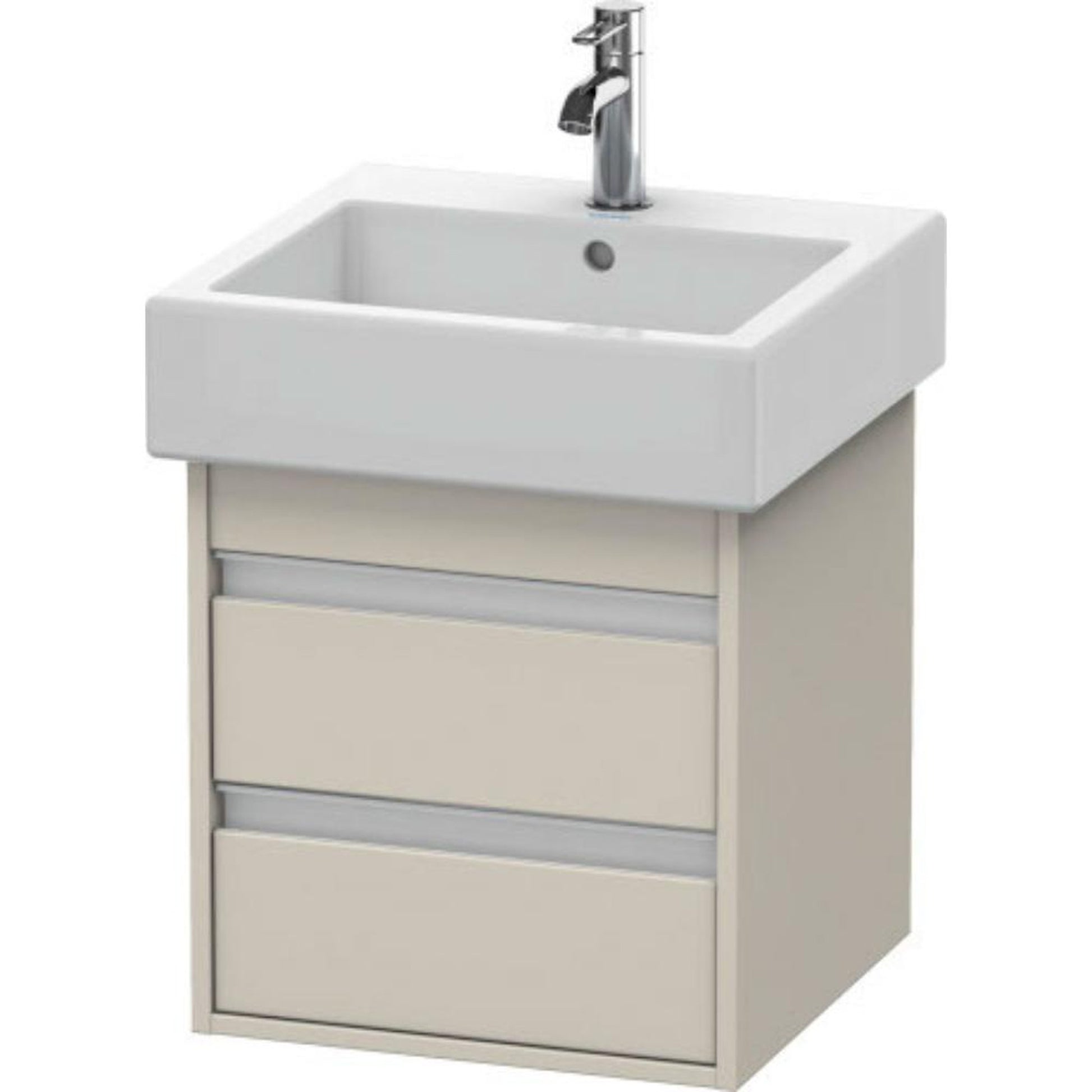 Duravit Ketho 18" x 19" x 17" Two Drawer Wall-Mount Vanity Unit in Taupe Matt (KT663509191)