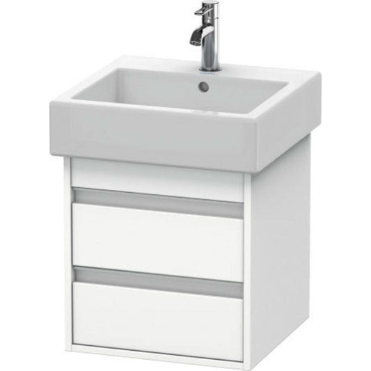 Duravit Ketho 18" x 19" x 17" Two Drawer Wall-Mount Vanity Unit in White Matt (KT663501818)