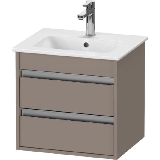 Duravit Ketho 20" x 19" x 16" Two Drawer Wall-Mount Vanity Unit in Basalt Matt