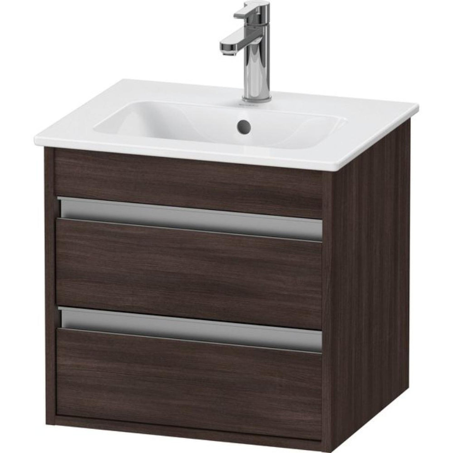 Duravit Ketho 20" x 19" x 16" Two Drawer Wall-Mount Vanity Unit in Chestnut Dark