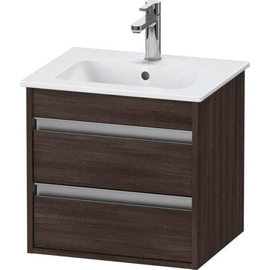Duravit Ketho 20" x 19" x 16" Two Drawer Wall-Mount Vanity Unit in Chestnut Dark