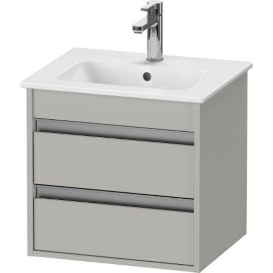 Duravit Ketho 20" x 19" x 16" Two Drawer Wall-Mount Vanity Unit in Concrete Grey Matt