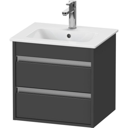 Duravit Ketho 20" x 19" x 16" Two Drawer Wall-Mount Vanity Unit in Graphite Matt