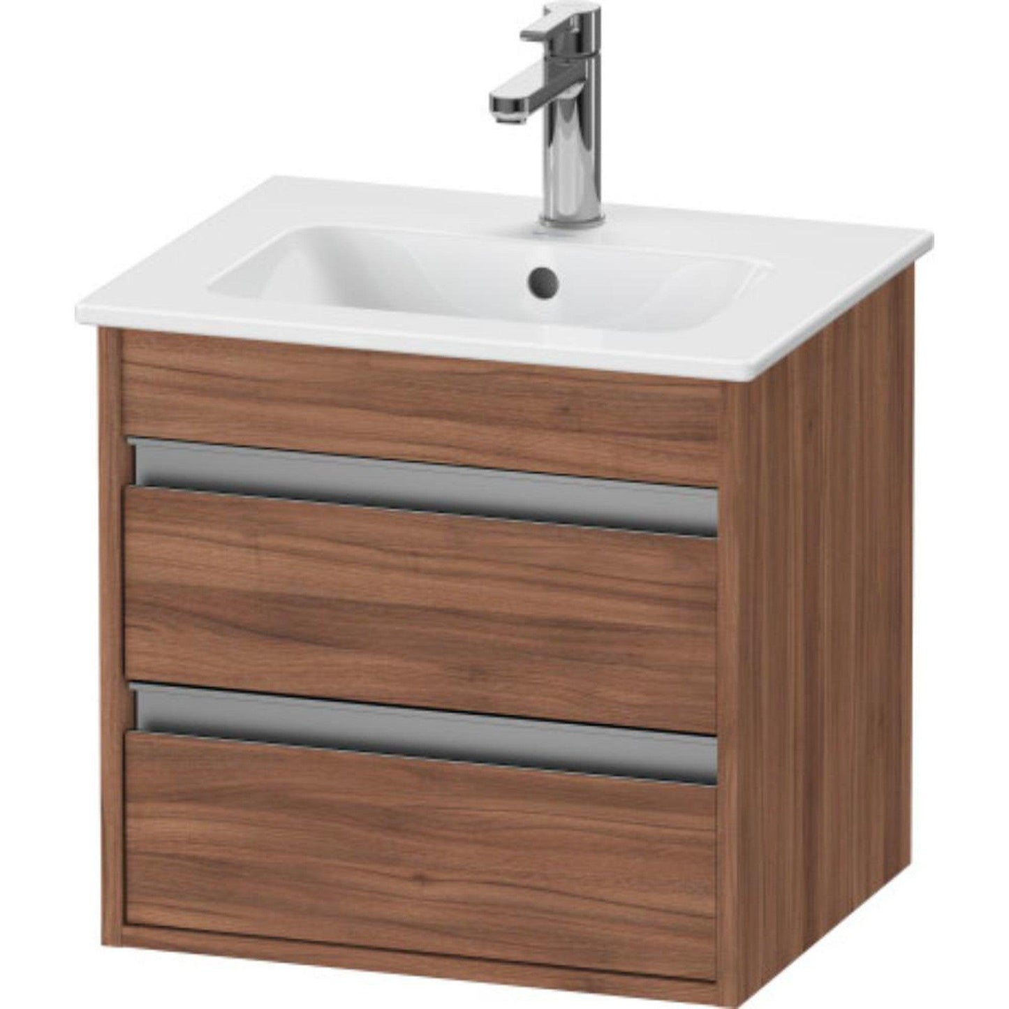 Duravit Ketho 20" x 19" x 16" Two Drawer Wall-Mount Vanity Unit in Natural Walnut