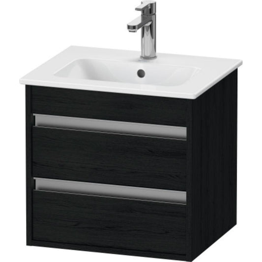 Duravit Ketho 20" x 19" x 16" Two Drawer Wall-Mount Vanity Unit in Oak Black