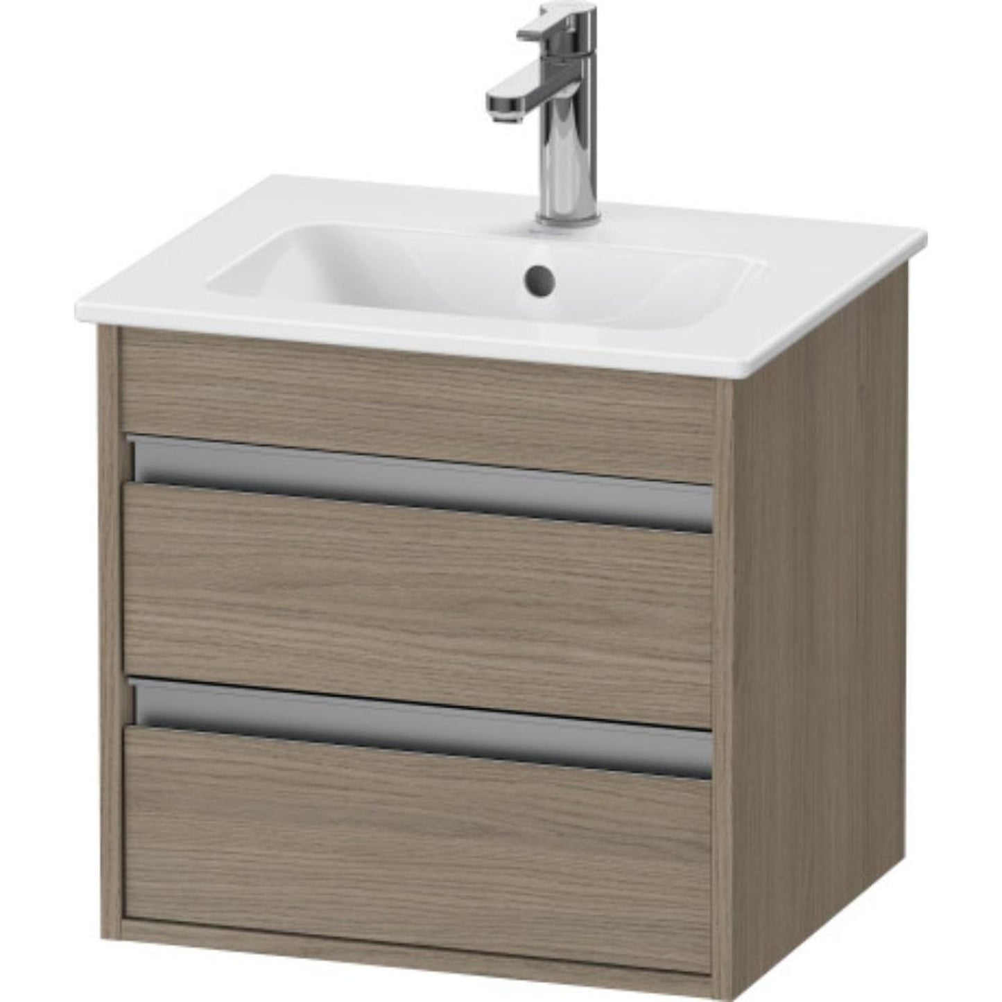 Duravit Ketho 20" x 19" x 16" Two Drawer Wall-Mount Vanity Unit in Oak Terra