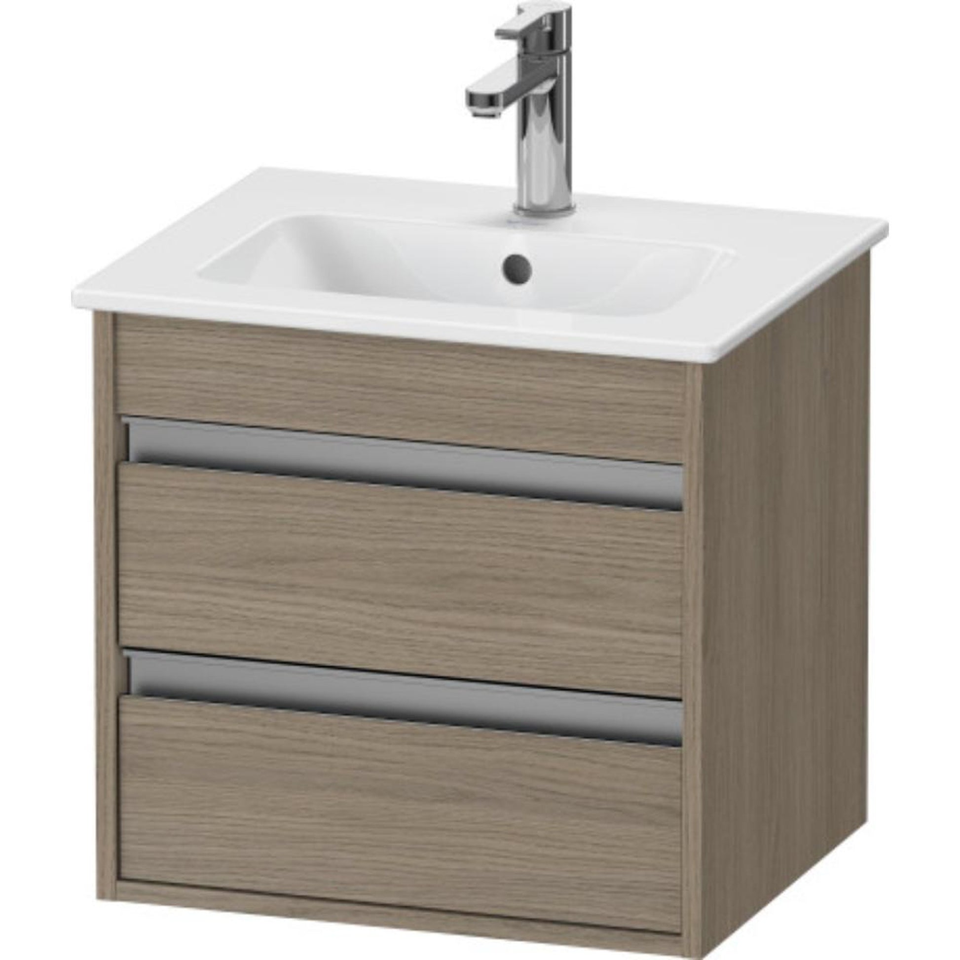 Duravit Ketho 20" x 19" x 16" Two Drawer Wall-Mount Vanity Unit in Oak Terra