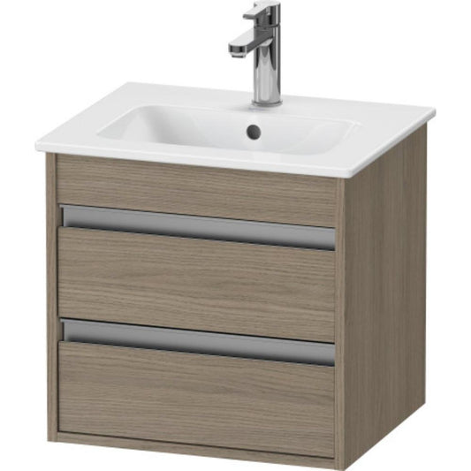 Duravit Ketho 20" x 19" x 16" Two Drawer Wall-Mount Vanity Unit in Oak Terra