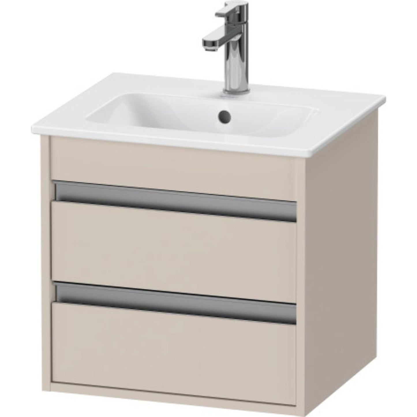 Duravit Ketho 20" x 19" x 16" Two Drawer Wall-Mount Vanity Unit in Taupe Matt