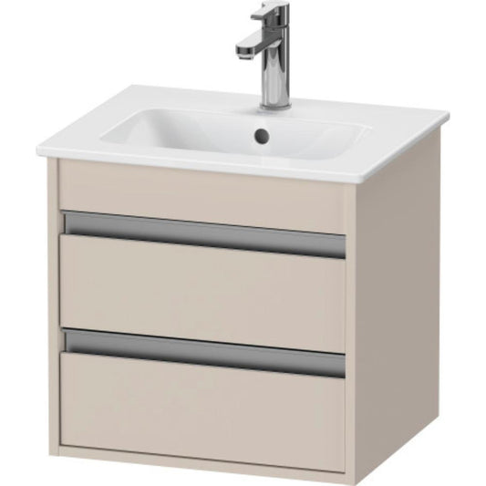 Duravit Ketho 20" x 19" x 16" Two Drawer Wall-Mount Vanity Unit in Taupe Matt