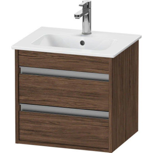 Duravit Ketho 20" x 19" x 16" Two Drawer Wall-Mount Vanity Unit in Walnut Dark