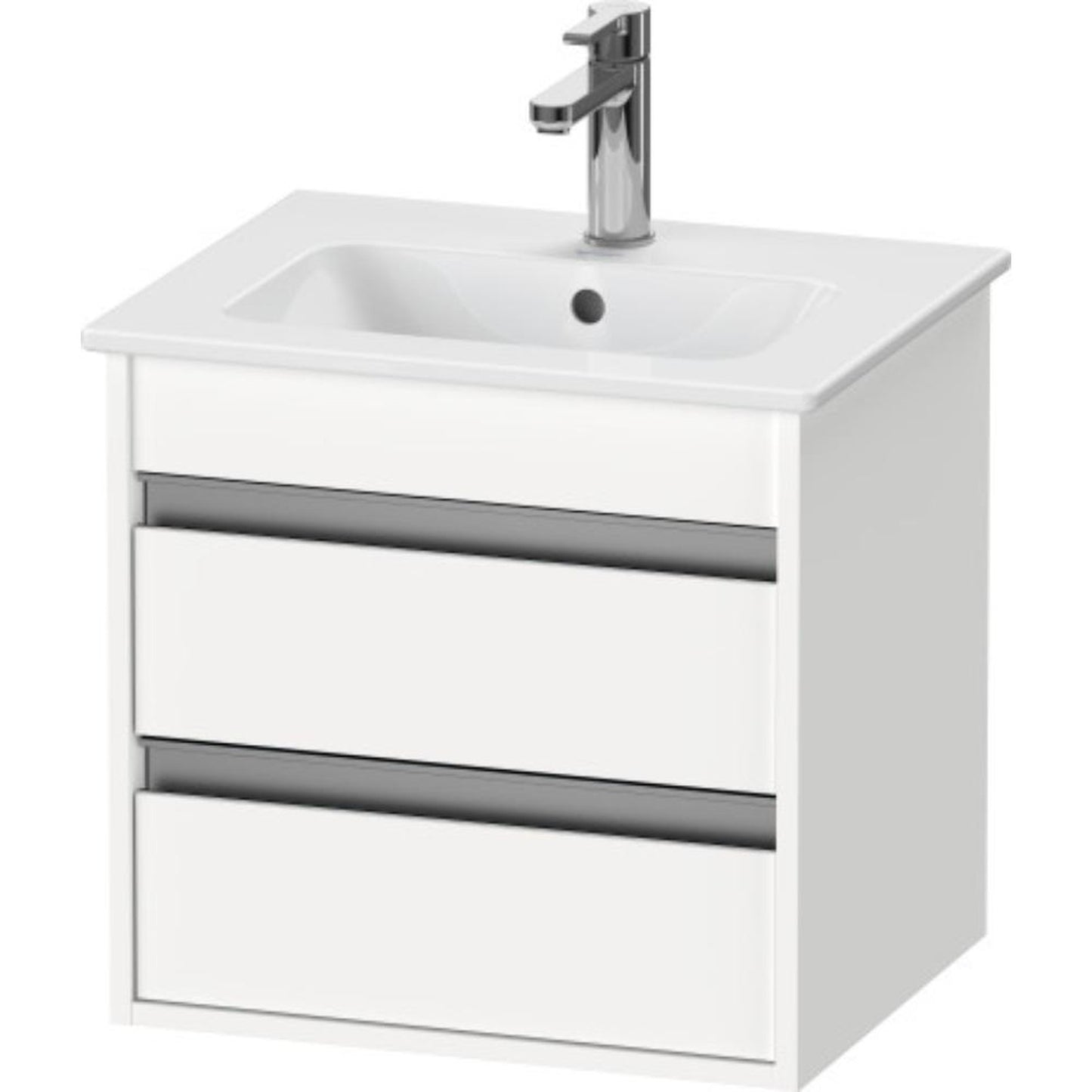Duravit Ketho 20" x 19" x 16" Two Drawer Wall-Mount Vanity Unit in White Matt