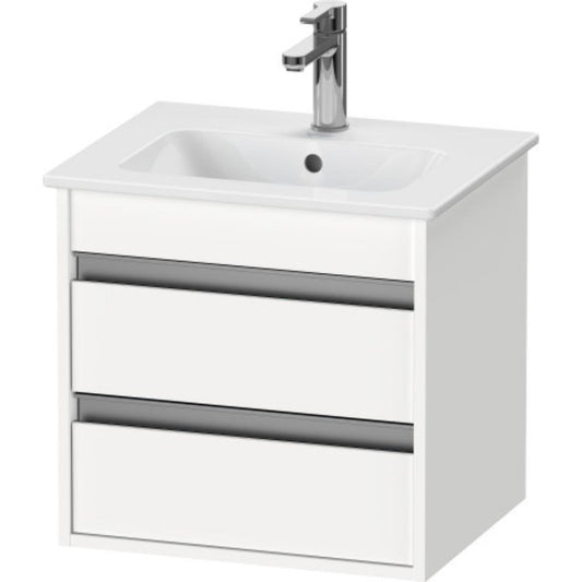 Duravit Ketho 20" x 19" x 16" Two Drawer Wall-Mount Vanity Unit in White Matt