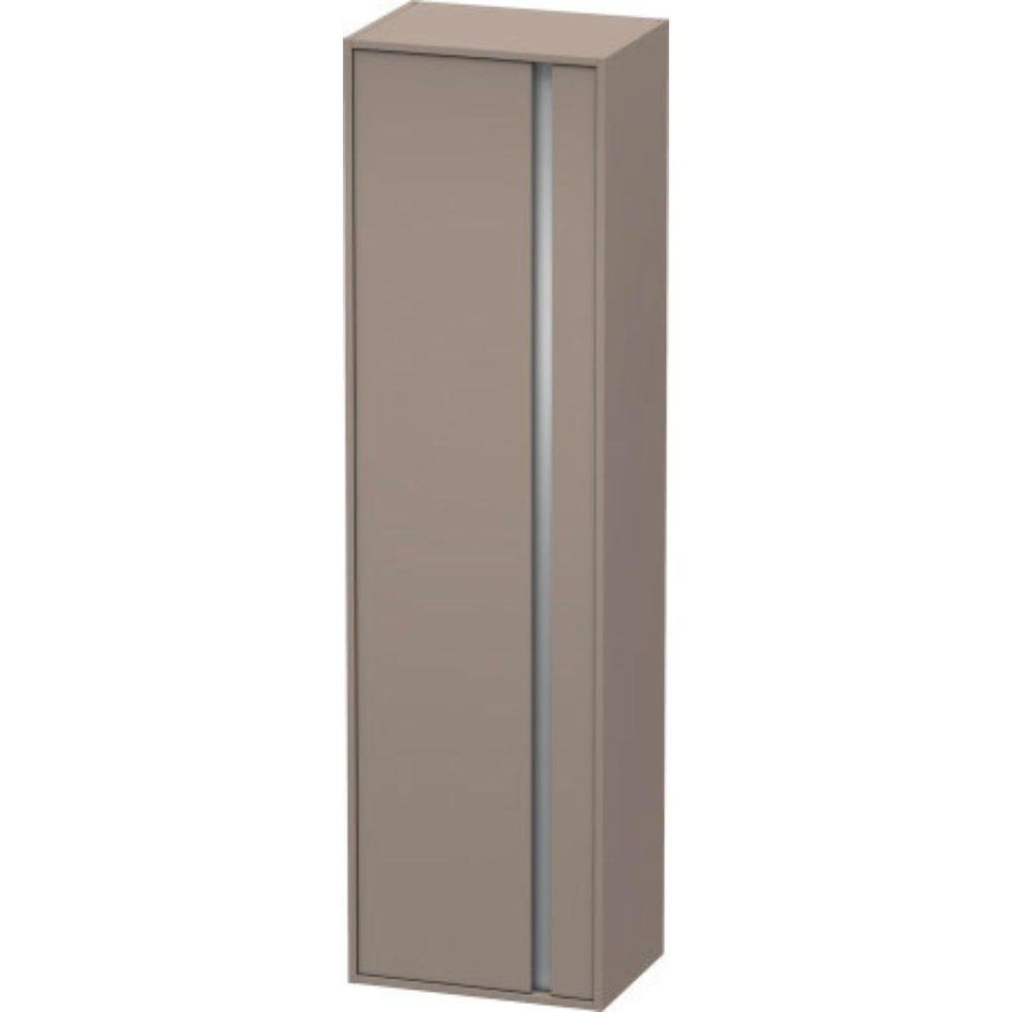 Duravit Ketho 20" x 71" x 14" Tall Cabinet With Left Door in Basalt Matt