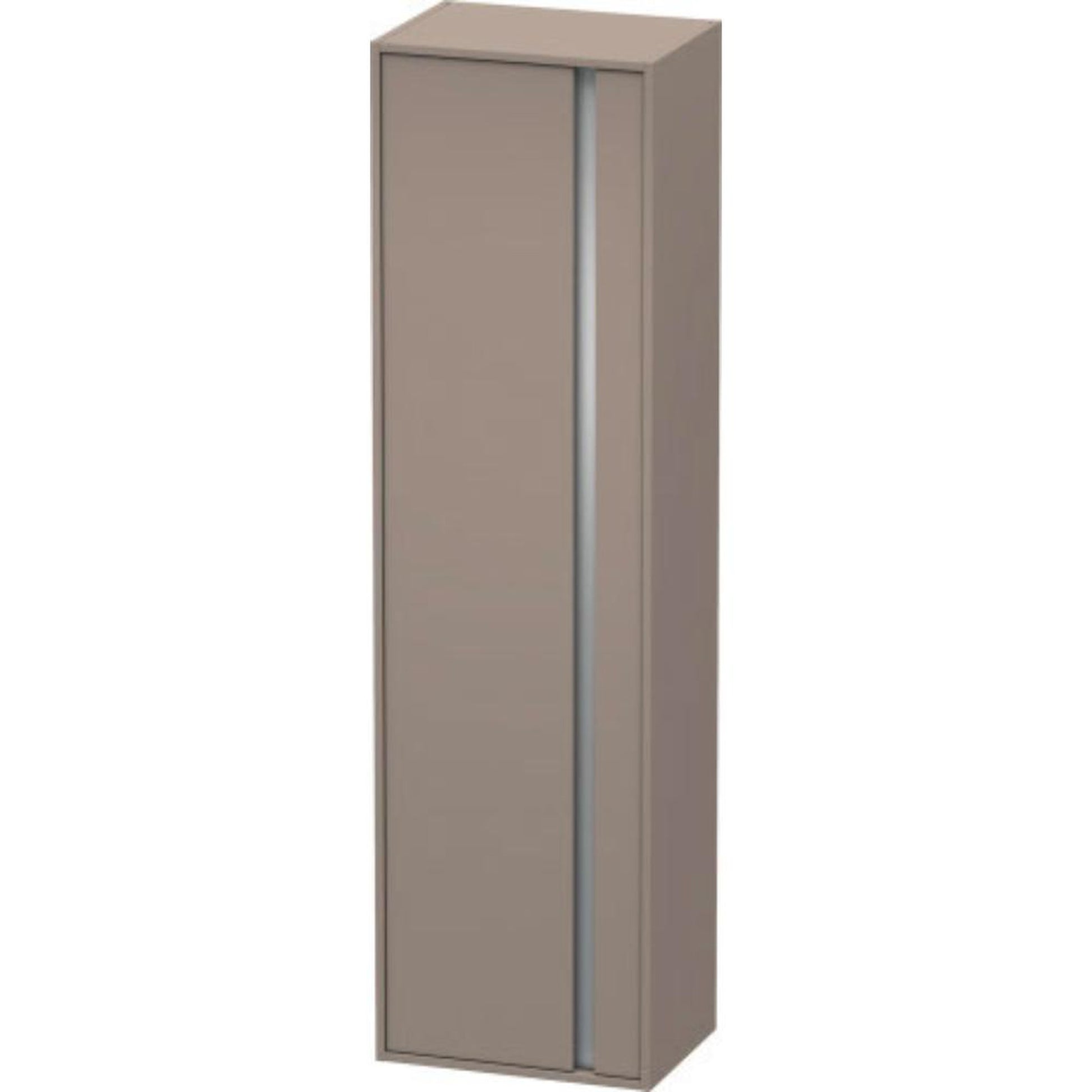 Duravit Ketho 20" x 71" x 14" Tall Cabinet With Left Door in Basalt Matt