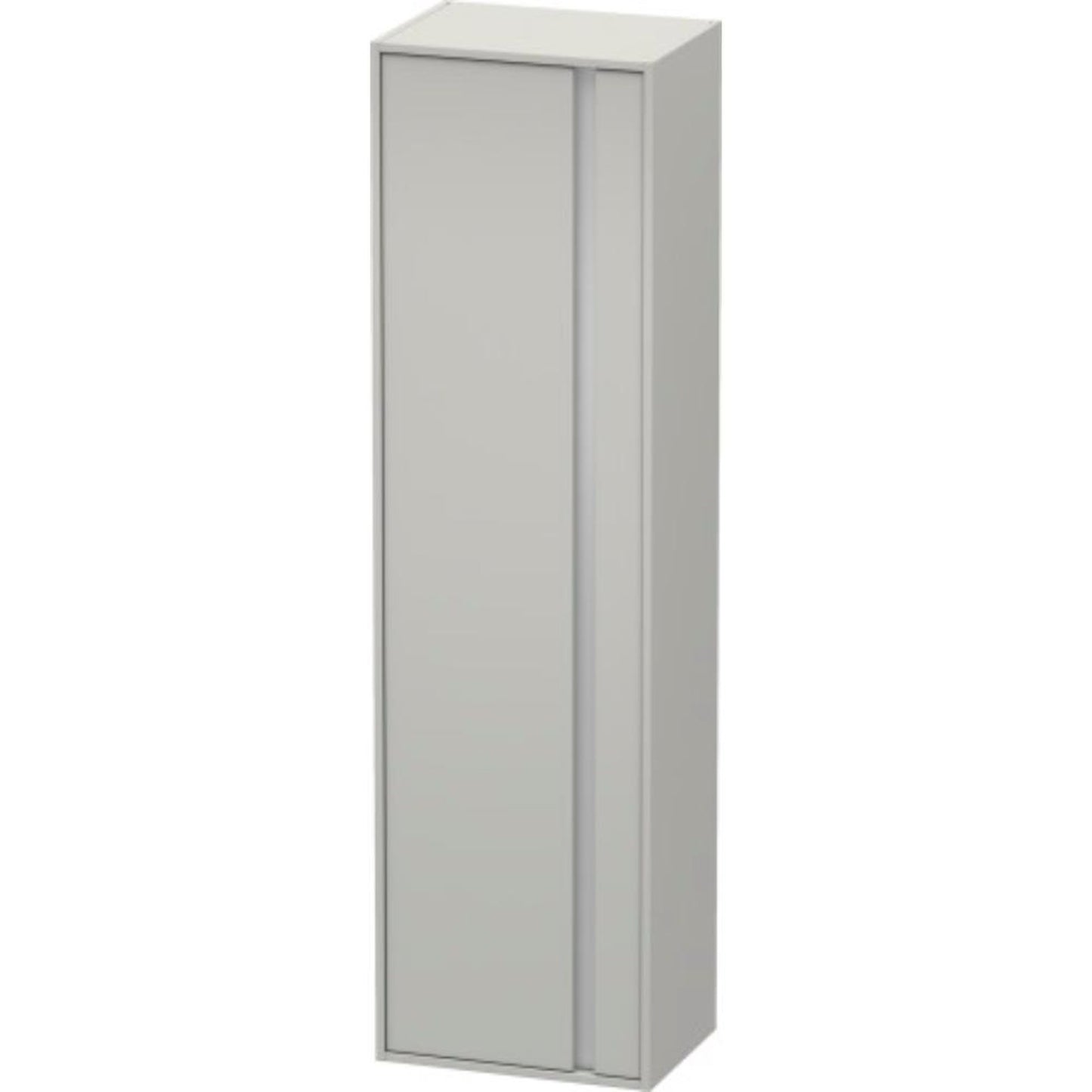Duravit Ketho 20" x 71" x 14" Tall Cabinet With Left Door in Concrete Grey Matt