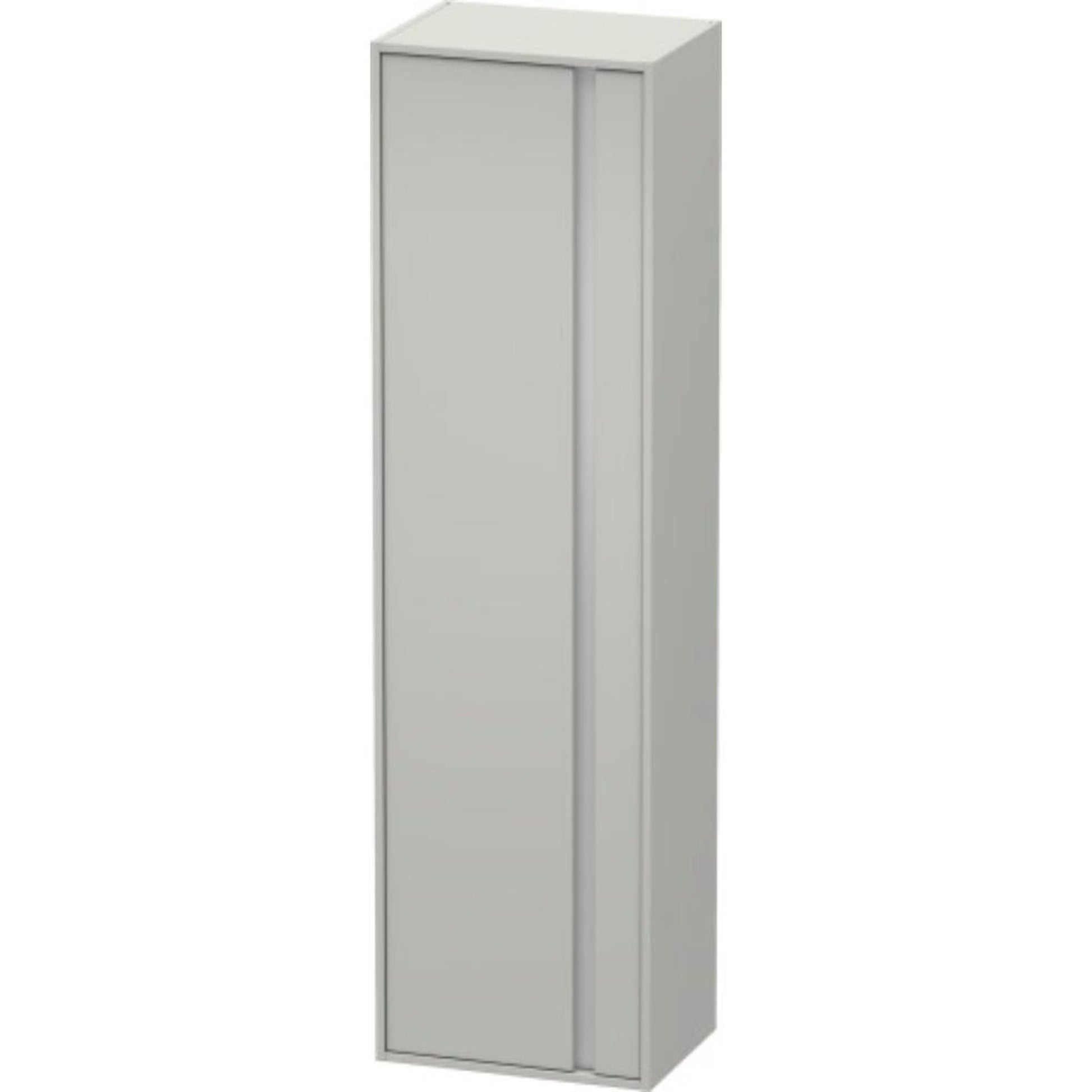 Duravit Ketho 20" x 71" x 14" Tall Cabinet With Left Door in Concrete Grey Matt