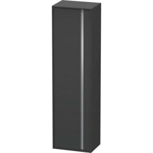 Duravit Ketho 20" x 71" x 14" Tall Cabinet With Left Door in Graphite Matt