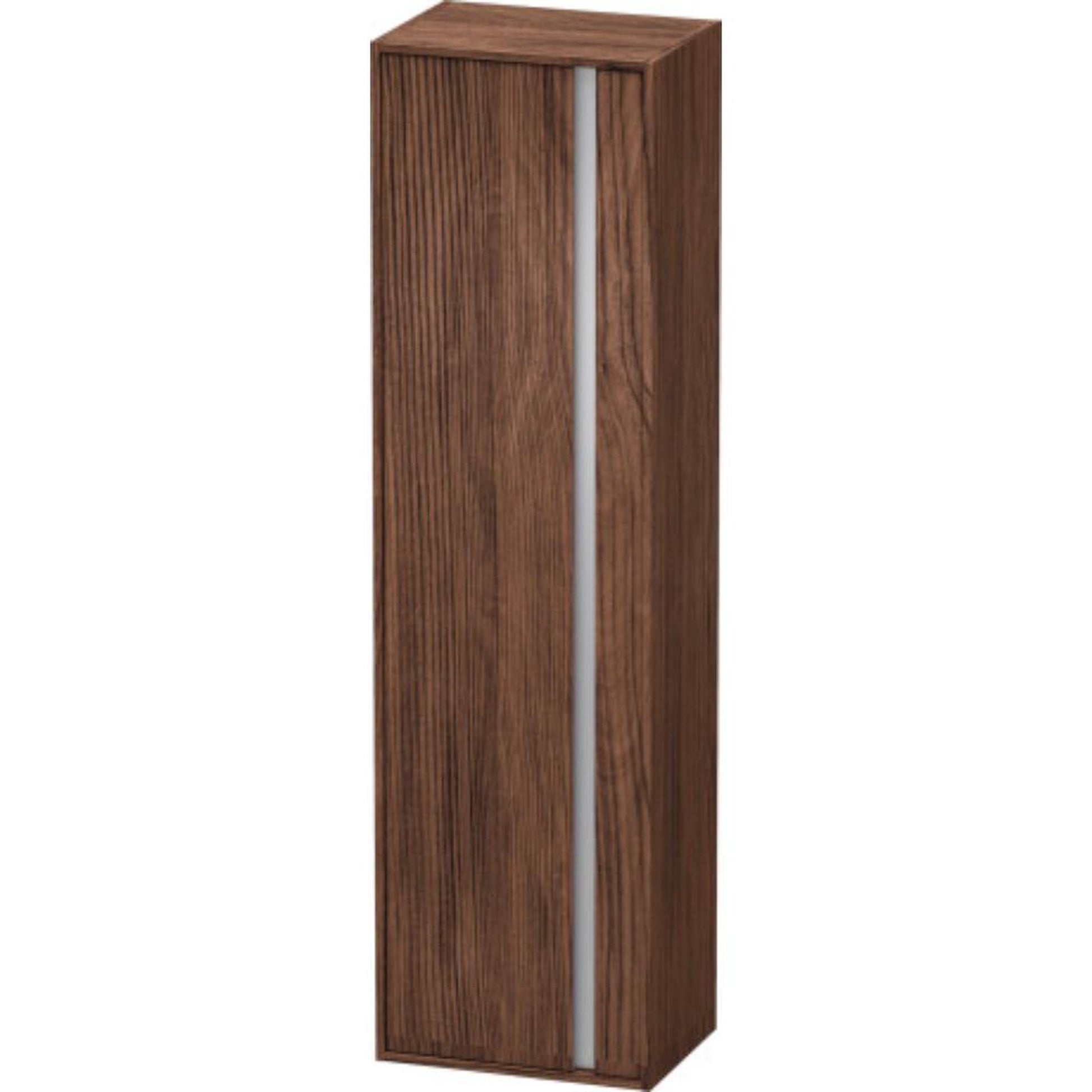 Duravit Ketho 20" x 71" x 14" Tall Cabinet With Left Door in Walnut Dark