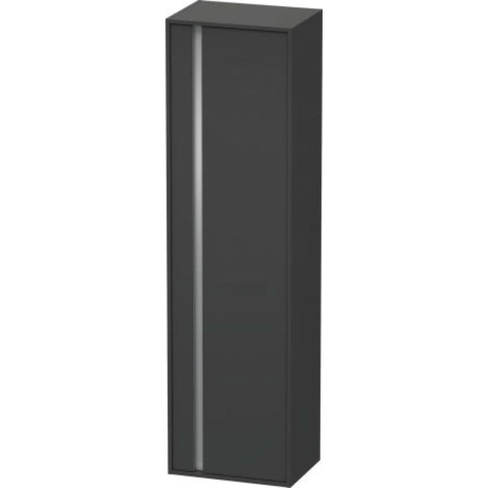 Duravit Ketho 20" x 71" x 14" Tall Cabinet With Right Door in Graphite Matt