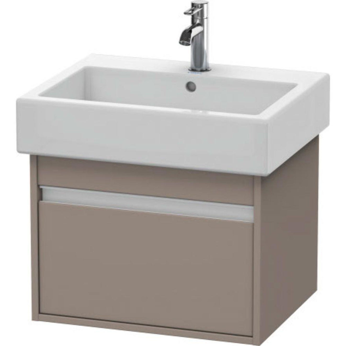 Duravit Ketho 22" x 16" x 17" Wall-Mount Vanity Unit in Basalt Matt (KT668604343)