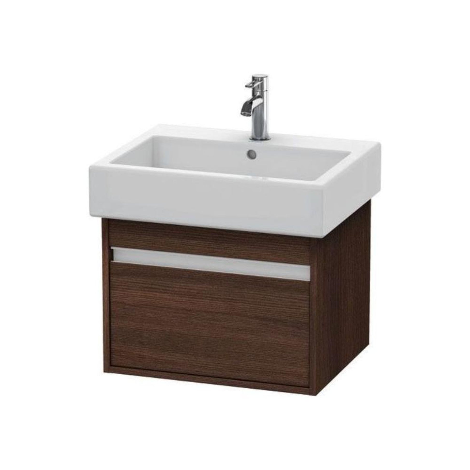 Duravit Ketho 22" x 16" x 17" Wall-Mount Vanity Unit in Chestnut Dark (KT668605353)