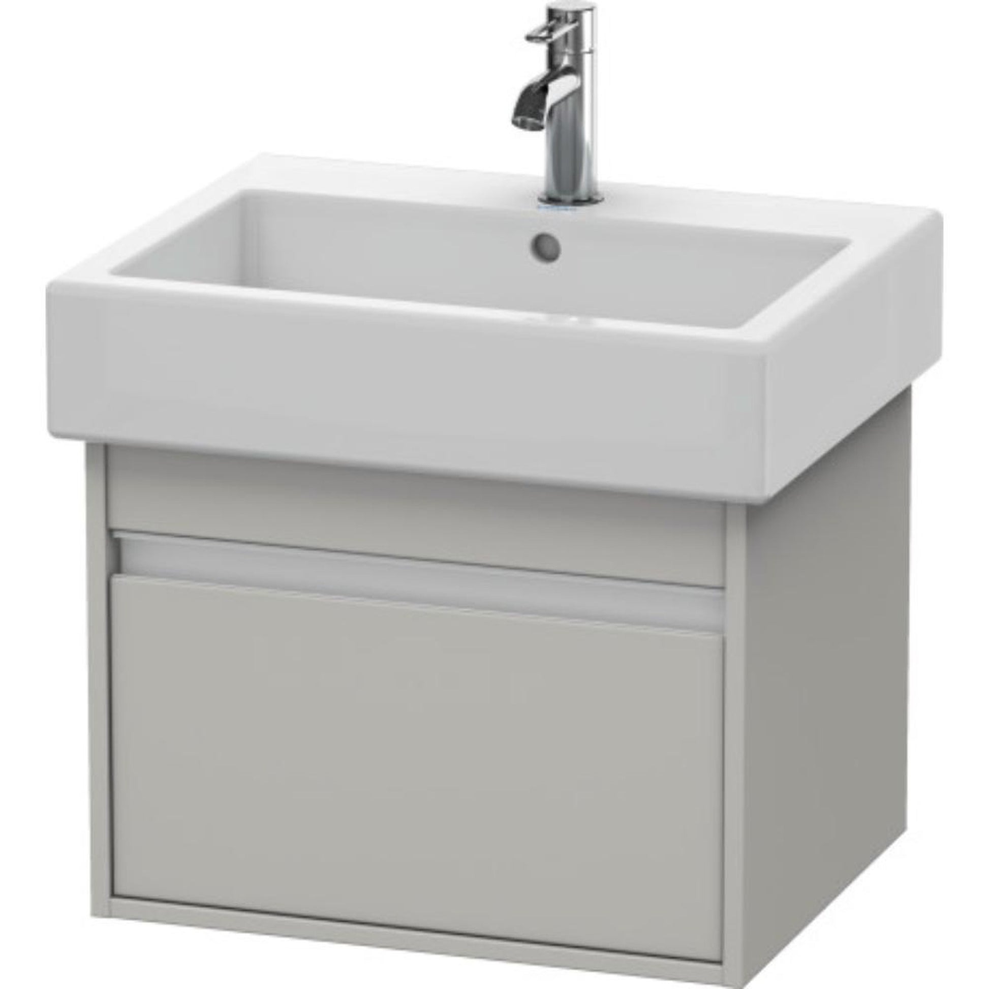Duravit Ketho 22" x 16" x 17" Wall-Mount Vanity Unit in Concrete Grey Matt (KT668600707)
