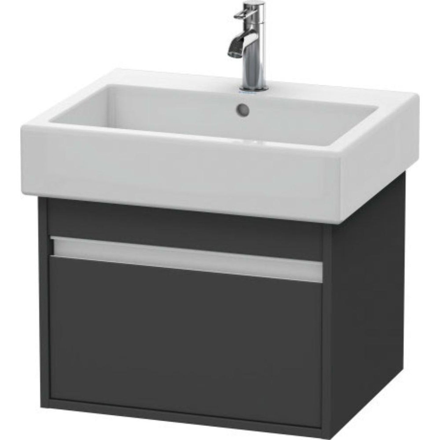 Duravit Ketho 22" x 16" x 17" Wall-Mount Vanity Unit in Graphite Matt (KT668604949)