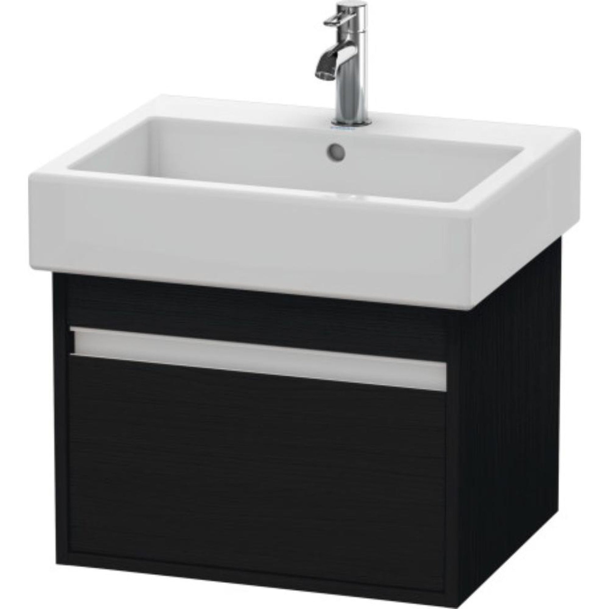 Duravit Ketho 22" x 16" x 17" Wall-Mount Vanity Unit in Oak Black (KT668601616)