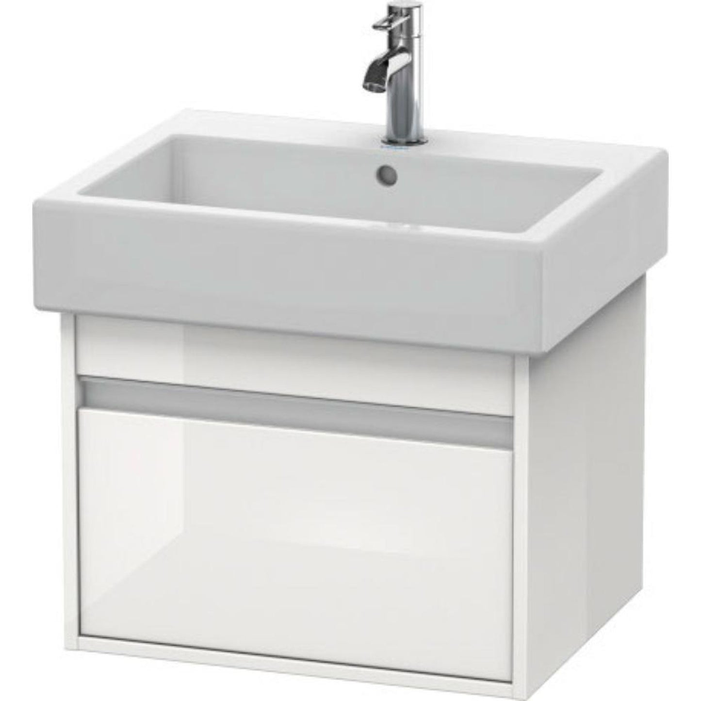 Duravit Ketho 22" x 16" x 17" Wall-Mount Vanity Unit in White High Gloss (KT668602222)