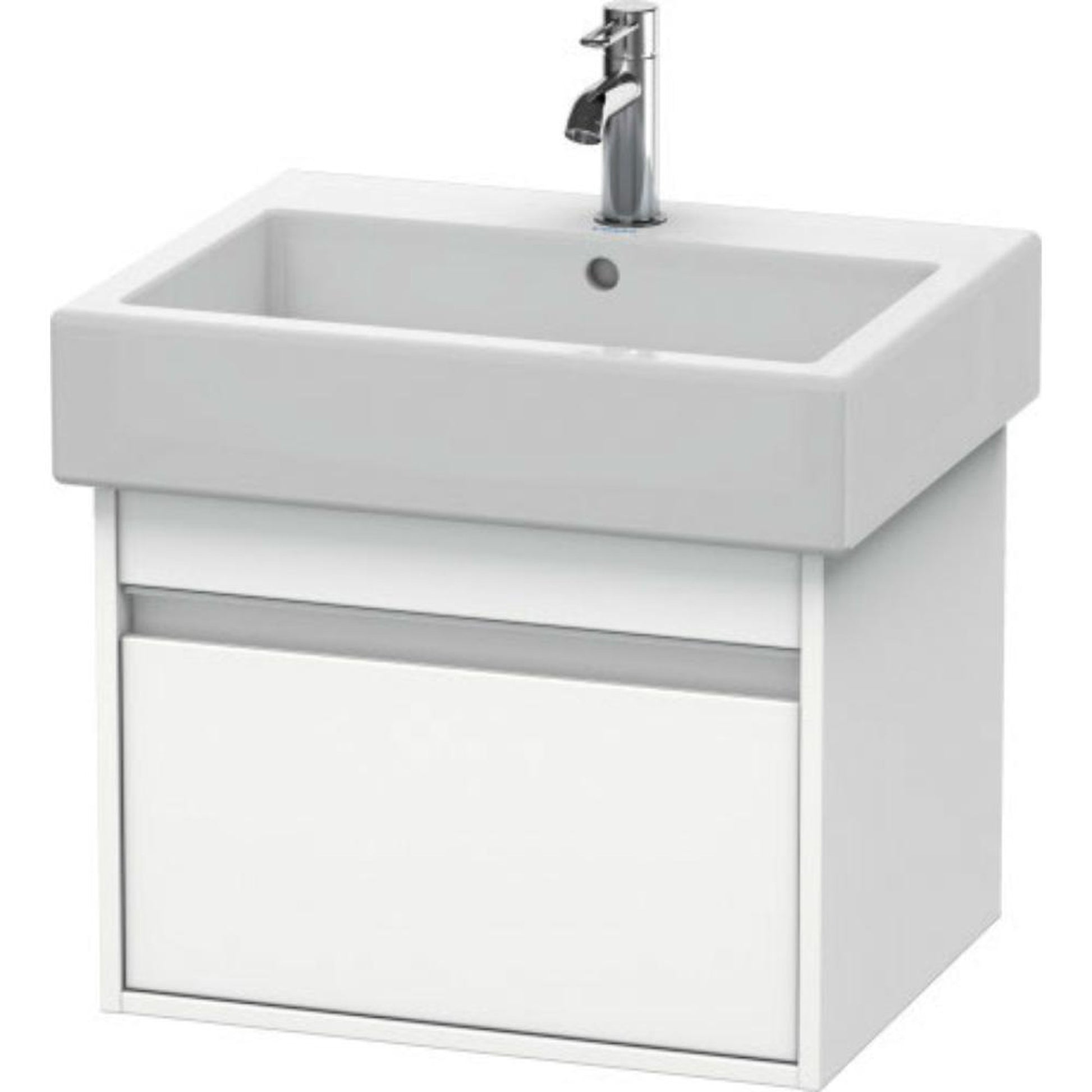 Duravit Ketho 22" x 16" x 17" Wall-Mount Vanity Unit in White Matt (KT668601818)